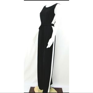 Tall "Chaps" Black and White Colorblock Beautiful Jumpsuit Sleeveless